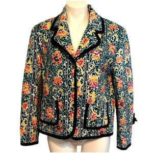 Sparkly Colorful Blazer Blue Floral Sequins Costume Party Size 14 Redd As Is